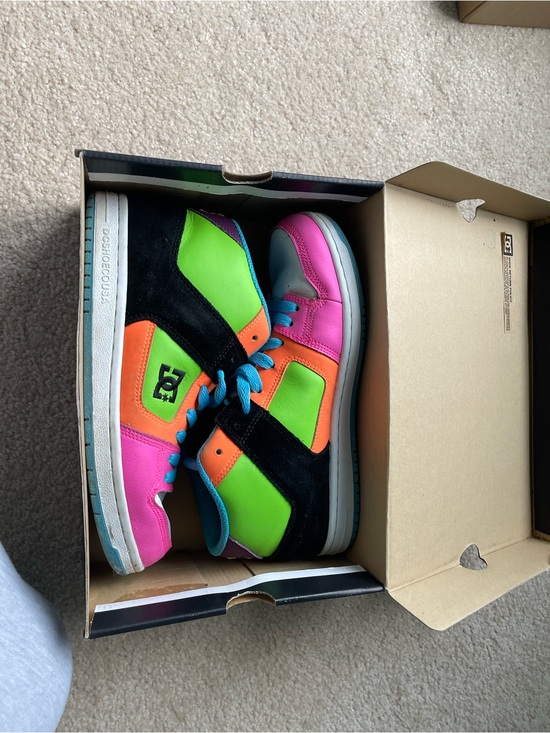 DC Shoes - DC Kids Neon Pink, Green & Orange High-Top Sneakers